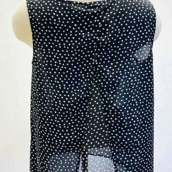 CASLON Women Sleeveless Pullover Polka-Dots Sheer Casual Shirt Top Size Medium - Picture 4 of 12